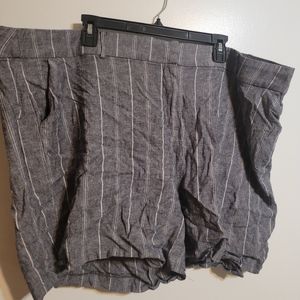 Grey and white striped shorts